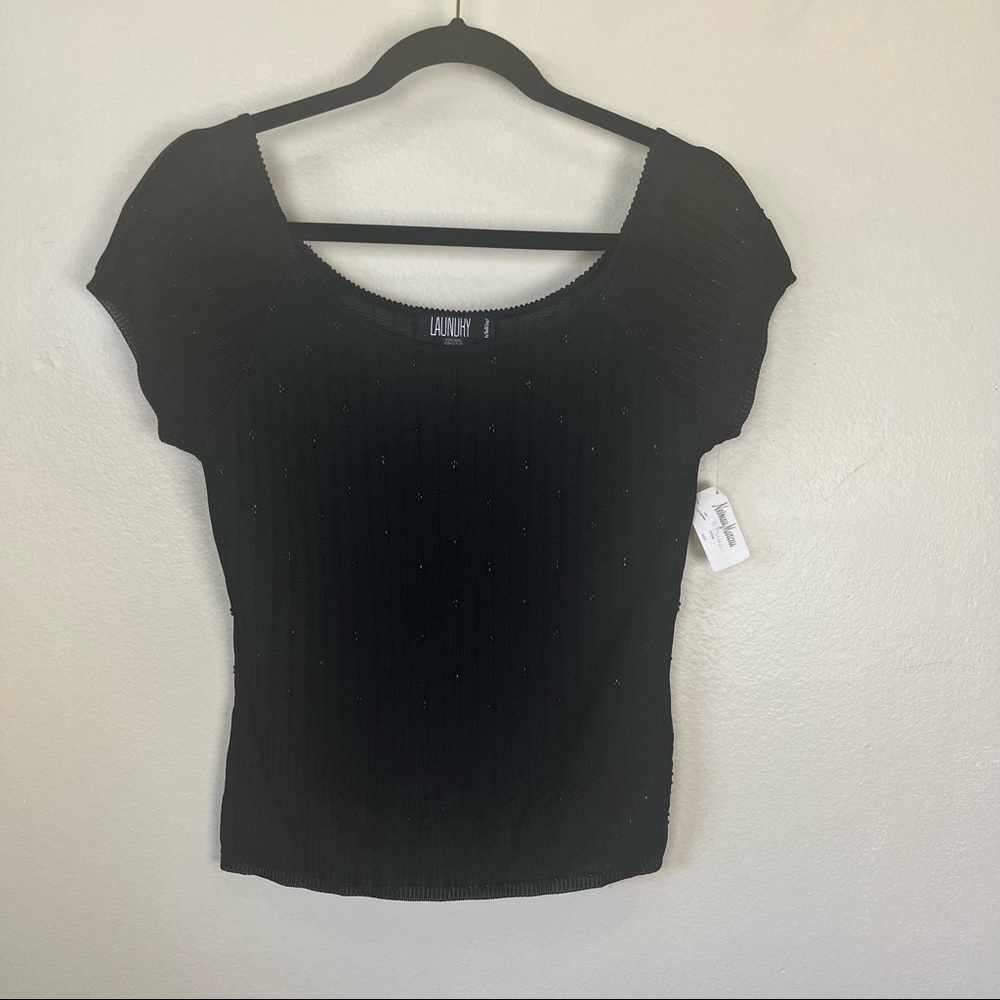 Vintage Laundry by Shelli Segal Beaded Sweater Top, Size Large NWT